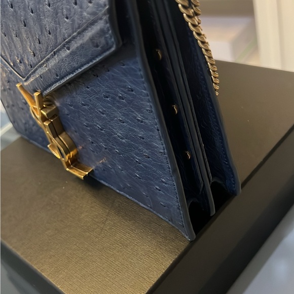 YSL-Navy Ostrich leather bag- RARE - Picture 2 of 9